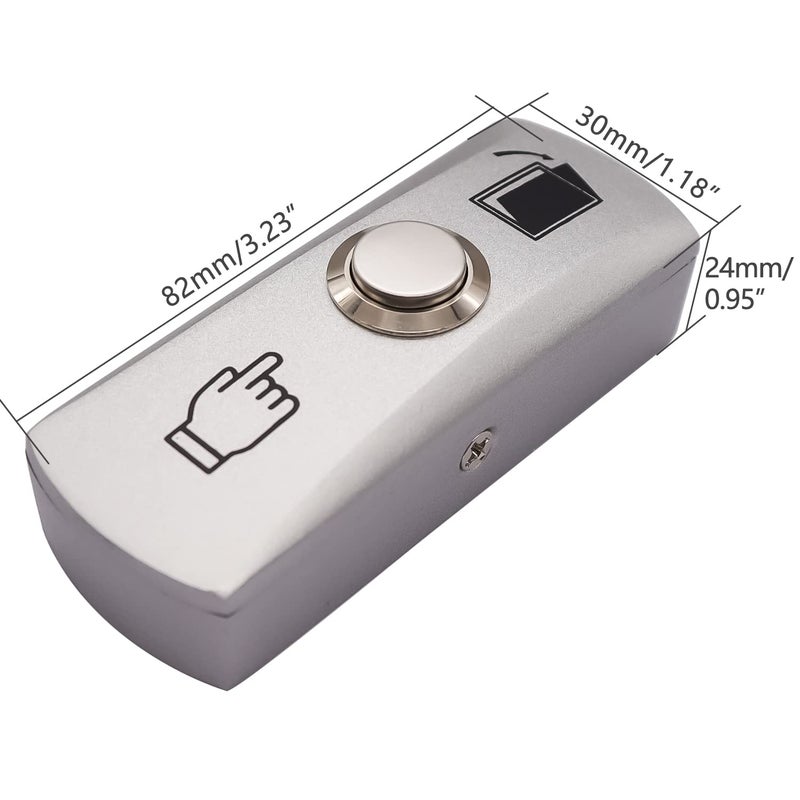 mxuteuk Door Access Control System Momentary Push Button Switch Zinc Alloy Panel Door Exit Button Push DC12V 3A G020-CF - Image 3